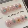 Manicure Feita à Mão Nova Coleção de Outono: Pedras de Strass Estrela Deslumbrantes, Efeito Olho de Gato, Unhas Elegantes e Iluminadoras Usáveis, Atacado de Produto Acabado