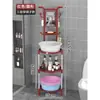 Estante de Lavabo de Pie para Uso Doméstico en Zonas Rurales, Estante de Almacenamiento de Baño Resistente, Organizador Triangular de Múltiples Niveles