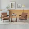 Sofá de Tela Minimalista Nórdico para Ocio, Desmontable y Lavable, de un Solo Asiento, Adecuado para Apartamentos Pequeños, Sala de Estar, Balcón, con Juego de Mesa y Sillas de Madera Maciza