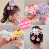 Lazo para el cabello de Kuromi Cuerda para el cabello para niños Lindo Sanrio Lana Dibujos animados Tendones de goma Accesorios para el cabello de niña con bola de cola de caballo
