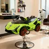 Asiento para Corte de Cabello para Niños Peluquería Juguete Eléctrico Coche de Dibujos Animados Silla para Corte de Cabello para Bebés y Niños para Peluquería