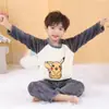 2026 Nuevos Pijamas de Franela para Niños Otoño e Invierno Cálido Más Terciopelo Niñas Niños Medianos y Grandes Conjunto de Forro Polar de Coral para Niñas