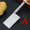 Cuchillo Ondulado para Patatas de Acero Inoxidable al por Mayor, Gadgets de Cocina para Chips de Camote Caseros
