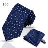 Corbata de alta gama para negocios, pañuelo de bolsillo, 3 piezas, regalo para hombre, vestido de boda, corbata de poliéster de seda, corbata de traje