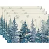 Amazon Manteles Navideños Muñeco de Nieve Árbol de Navidad Manteles Decoración de Mesa de Comedor Occidental Manteles Aislantes Fiesta Navideña
