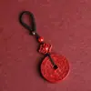 Colgante de Gato Fantasma de Montaña de Cinabrio Incrustado Collar para Hombres y Mujeres Colgante de Collar para Mujeres Collar de Año Personal Rojo Cinabrio Bajo Contenido para Mujeres