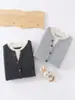 Nuevo Suéter de Punto de Lana Pura con Cuello Redondo de Manga Larga Bloque de Color Falso Dos Piezas para Niños Ropa para Niños Otoño/Invierno 2026