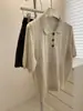 ¡Camiseta de punto de manga corta con solapa de lino de seda helada para mujer! Camisa Polo Casual Elegante de Verano Ajustada para el Trabajo y el Ocio