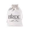 Bolsa de Lino con Cordón Exclusiva Transfronteriza para Novia, Bolsa de Regalo para Novia de Boda, Bolsa de Regalo para Fiesta de Boda