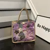 Bolsa Tote Tecida Grande Capacidade Bordada com Lantejoulas Florais Nova Feminina 2026 Personalizada Tendência Estilosa