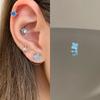Brincos de Zircônia Niche Únicos Estilo Resort de Conchas Beira-Mar de Verão Azul de Kanagawa Aço Titânio Osso da Orelha Feminino