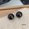 Brincos de Pérola Negra Perfeitamente Redondos para Mulheres, Pino de Prata, Estilo Coreano Ins, Simples Retro, Alto Padrão, Luxo Acessível, Brincos Personalizados de Estilo Frio