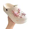 Zuecos de plataforma gruesa para mujer para verano, que aumentan la altura, antideslizantes, con decoraciones de dibujos animados, suaves y elásticos, cómodos, versátiles y modernos