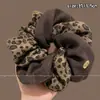 Elástico de Cabelo Grande Floral Doce Estilo Coreano para Cabelos Grossos, Acessório de Cabelo de Luxo para Meninas