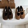 Sapatos femininos BULVJI Cloth Season Pig Nose de camada única com sola plana, estilo Mori, 2024, para uso diário