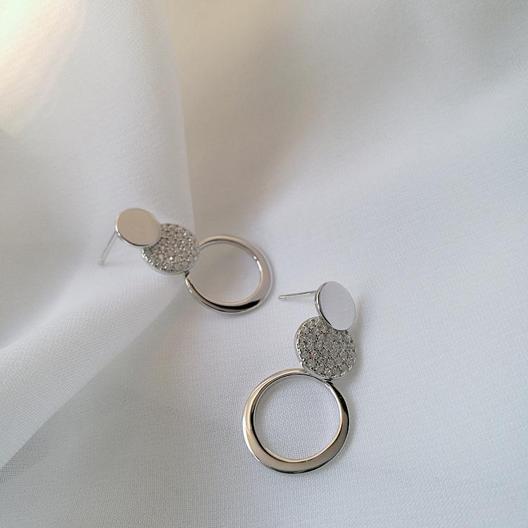 ED803371 3372圆形菱形耳环