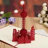 Suministro directo de fábrica Arquitectura clásica china Torre de la Campana de Xi'an Tallado en papel tridimensional 3D Tarjeta de felicitación hueca Lugar escénico Estilo de venta caliente