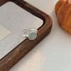 Anillo de Calcedonia de Plata de Ley S925 Suiheng para Mujer Estilo Mori Lujo Ligero Estilo Frío Anillo Redondo Sentido Avanzado Abertura Ajustable