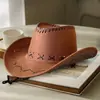 Chapéu de Cowboy Ocidental de Verão Chapéu de Aba Larga Retrô para Viagem Sichuan-Oeste Chapéu de Sol para Fotografia ao Ar Livre Chapéu de Cavaleiro para Montaria em Pastagem