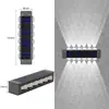 Luz solar para jardim externo, luz de arruela de parede externa à prova d'água, holofote de paisagismo para parede externa de villa, luz de parede decorativa de ambiente