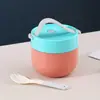 Taza de Desayuno de Acero Inoxidable 304 para Trabajadores de Oficina, Estudiantes, Termo Infantil, Vajilla, Cuchara, Lonchera de Aspecto Elegante, Tazón para Sopa