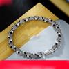 Pulsera de Flor de Cruz Plateada para Hombre Nueva Retro Punk Geométrica Rombo de Moda Atractiva Venta Directa del Fabricante