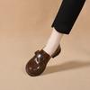 Mocassins Vintage Sapatos Femininos Primavera Novo Simples Confortável Slip-on Britânico Camada Única Sapatos Estilo Faculdade Bico Redondo Sapatos de Couro Pequenos