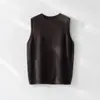 Chaleco de Lana Merina Pura Australiana de Cuello Redondo Chaleco de Punto Versátil para Superponer para Mujer Nuevo Estilo Chino para Superponer