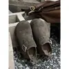 Otoño/Invierno 2026 Nuevos Versátiles Ante Retro Punta Ancha Birkenstock Zapatos Mujer Suela Gruesa Aumentan Altura Casuales Zapatos Mujer