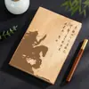 Cuaderno con Patrón de Bambú Imitación Superficie de Cuero Suave Diario Literario Estilo Chino Bloc de Notas de Negocios Engrosado Logotipo Personalizado Impreso