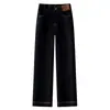 Jeans Azules de Mezclilla Ajustados para Mujer 2025 Nuevos Otoño e Invierno de Cintura Alta Sueltos Rectos Cropped Petite