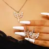 Juego de Joyería de Fénix Hueco Estilo Europeo y Americano, Collar y Pendientes de Pájaro con Diseño Único, Accesorios Minimalistas Elegantes al por Mayor