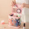Bolsa de Tocador de Lunares Más Vendida Bolsa de Maquillaje Portátil con Compartimentos Gran Capacidad Bolsa de Almacenamiento Impermeable Bolsa de Almacenamiento de PVC Transparente