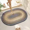 Tapete de Chão de Terra de Diatomáceas com Padrão Arco-Íris em Contraste de Cores, Tapete Absorvente Antiderrapante para Banheiro, Tapete de Entrada de Banheiro, Fornecimento para E-commerce Transfronteiriço