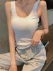 2025 Novo Verão Regata Branca Feminina Roupa Íntima Design Slim Nicho Desejo Puro Chique Doce e Apimentado Top