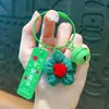 Etiqueta de texto em acrílico flor de lã chaveiro de tricô pingente bolsa finalizada de crochê enfeites presentes para estudantes