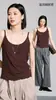 Camisole Meina Shudan Colorida com Costelas 5254 Verão Novo Tencel Alça Fina Borda Franzida Solta Confortável para Mulheres