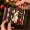 Colgante de Almacenamiento Acrílico de Muñeco de Nieve Navideño Transfronterizo, Clip para Billetes de Acrílico, Portabilletes Enrollable, Adorno Decorativo Navideño