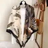 Bufanda Grande de Algodón y Lino Imitación Estilo Étnico para Primavera y Otoño, Bufanda para el Cuello, Chal, Bufanda de Viaje para Protección Solar, Bufanda de Seda para Aire Acondicionado