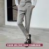 Traje Rayado para Hombre 2020 Set de Tres Piezas Estilo Coreano Juvenil Corte Slim Talla Extra Vestido de Boda Banquete Ropa Formal