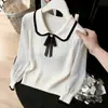 Camiseta de Manga Larga con Cuello de Muñeca para Mujer Otoño/Invierno 2026, Top de Punto de Seda Helada, Blusa Elegante, Camiseta Básica