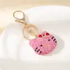 Moderna Pendentivo de Gato Lindo Full Diamond Llavero con Pendentivo Incrustado de Diamantes Pendentivo para Bolso de Pareja Llavero de Coche