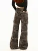 Pantalones Camuflados Retro Workwear Elegantes Oreeta para Hombres y Mujeres Aspecto Adelgazante Vintage Retro y Más Altos Casuales de Pierna Ligeramente Acampanada
