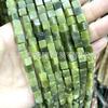 Cuentas cuadradas sueltas de 6 mm, ágata de cristal, piedra emperador, ojos de tigre, cuentas cuadradas de oro verde, accesorios de joyería, cuentas cuadradas semiacabadas