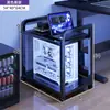 Soporte Móvil Multifuncional de Doble Capa para Host de Computadora, Carrito Pequeño de Almacenamiento Simple para el Hogar