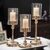 Candelabro de lujo ligero, estilo nórdico retro romántico, para mesa de comedor, vela, accesorios para cenas, adornos decorativos modernos y sencillos para el hogar.