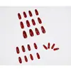 Gel Sangue Vermelho Longo Roupa de Ballet Manicure Finalizada Unhas Postiças Adesivo de Manicure Adesivo de Unha Impermeável Removível Unha
