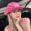 Sombrero de Pescador de Mezclilla Bordado Ins para Mujer, Sombrero de Sol de Verano para la Playa, Sombrero de Sol para Exteriores, Estilo Camping, Sombrero para Senderismo