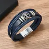 Pulseiras Masculinas Europeias e Americanas Transfronteiriças Novo Estilo Retrô Diversas Prontas Árvore da Vida Moda Versátil Multicamadas Artesanais