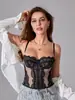 Camisola de encaje Spice Girls Pure Desire para mujer, prenda exterior de verano, diseño superior, camisola tipo corsé Sense con almohadilla para el pecho y borde cruzado